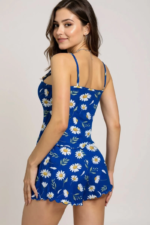Papatya Desenli Mavi Askılı Şortlu Pijama Takımı - Görsel 4