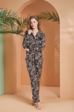 PJS 27064 Kadın Düğmeli Pijama Takımı - Görsel 3