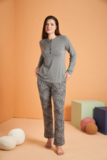 PJS 28047 Kadın Patlı Pijama Takım - Görsel 2