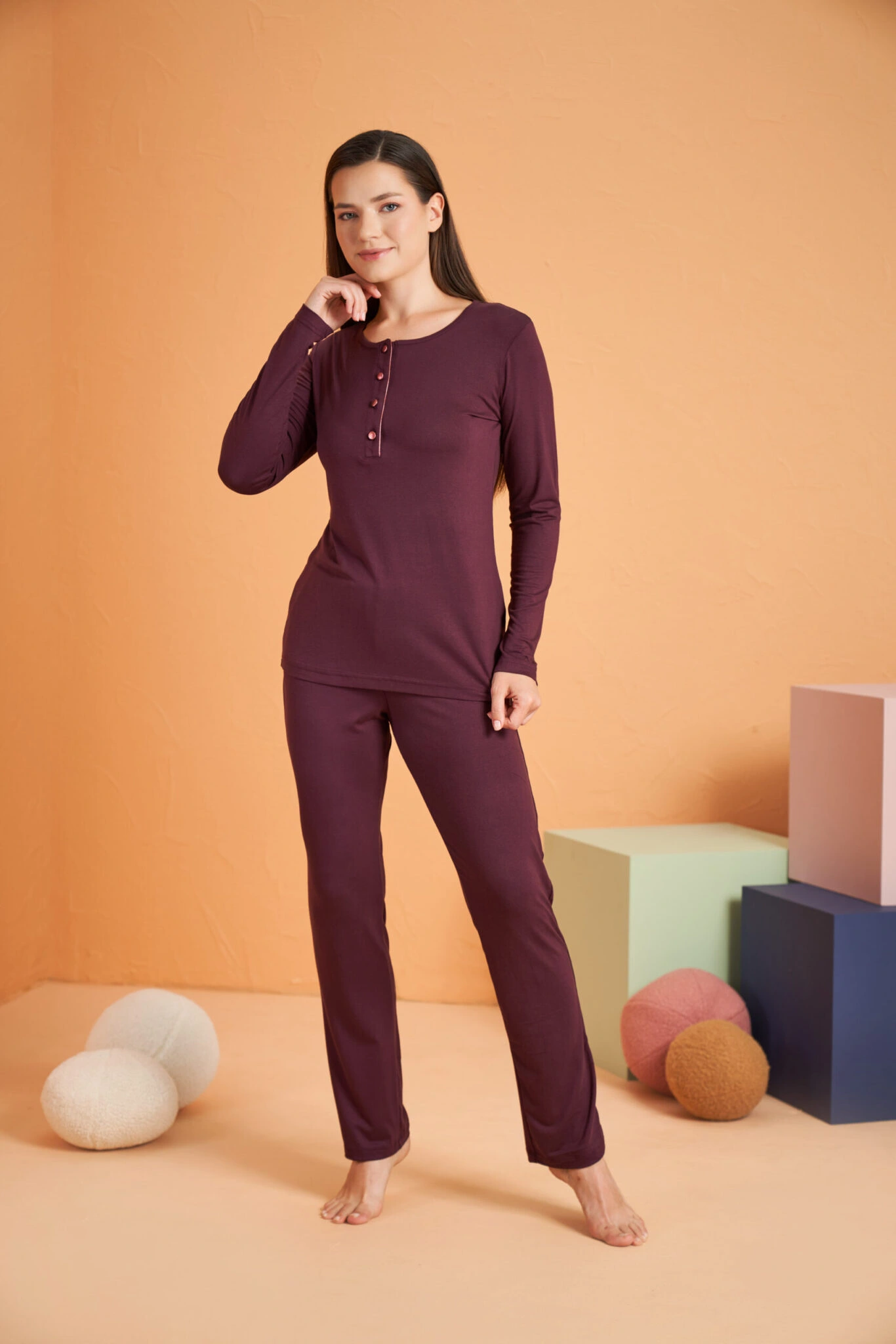 pjs-28048-kadin-patli-pijama-takim-46218433-sw1366sh2048 PJS 28048 Kadın Patlı Pijama Takım - Görsel 1