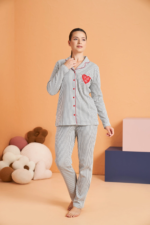 Pjs 28064 Kadın Düğmeli Pijama Takım - Görsel 2