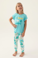 Roly Poly 3394-2 Kız Çocuk Çiçekli Kısa Kol Pijama Takım - Görsel 2