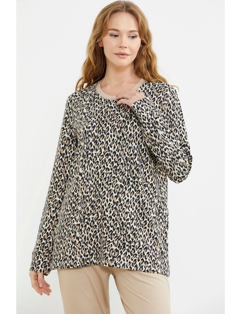 sementa-76413-rahat-kalip-leopar-kombinli-pijama-takim-66864669-sw847sh1100 Sementa 76413 Rahat Kalıp Leopar Kombinli Pijama Takım - Görsel 1
