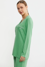 Sementa 76438 Yarım Düğmeli Cep Detaylı Pijama Takım - Görsel 4