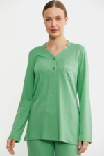 Sementa 76438 Yarım Düğmeli Cep Detaylı Pijama Takım - Görsel 5