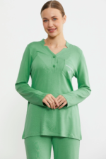 Sementa 76438 Yarım Düğmeli Cep Detaylı Pijama Takım - Görsel 2