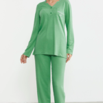 Sementa 76438 Yarım Düğmeli Cep Detaylı Pijama Takım