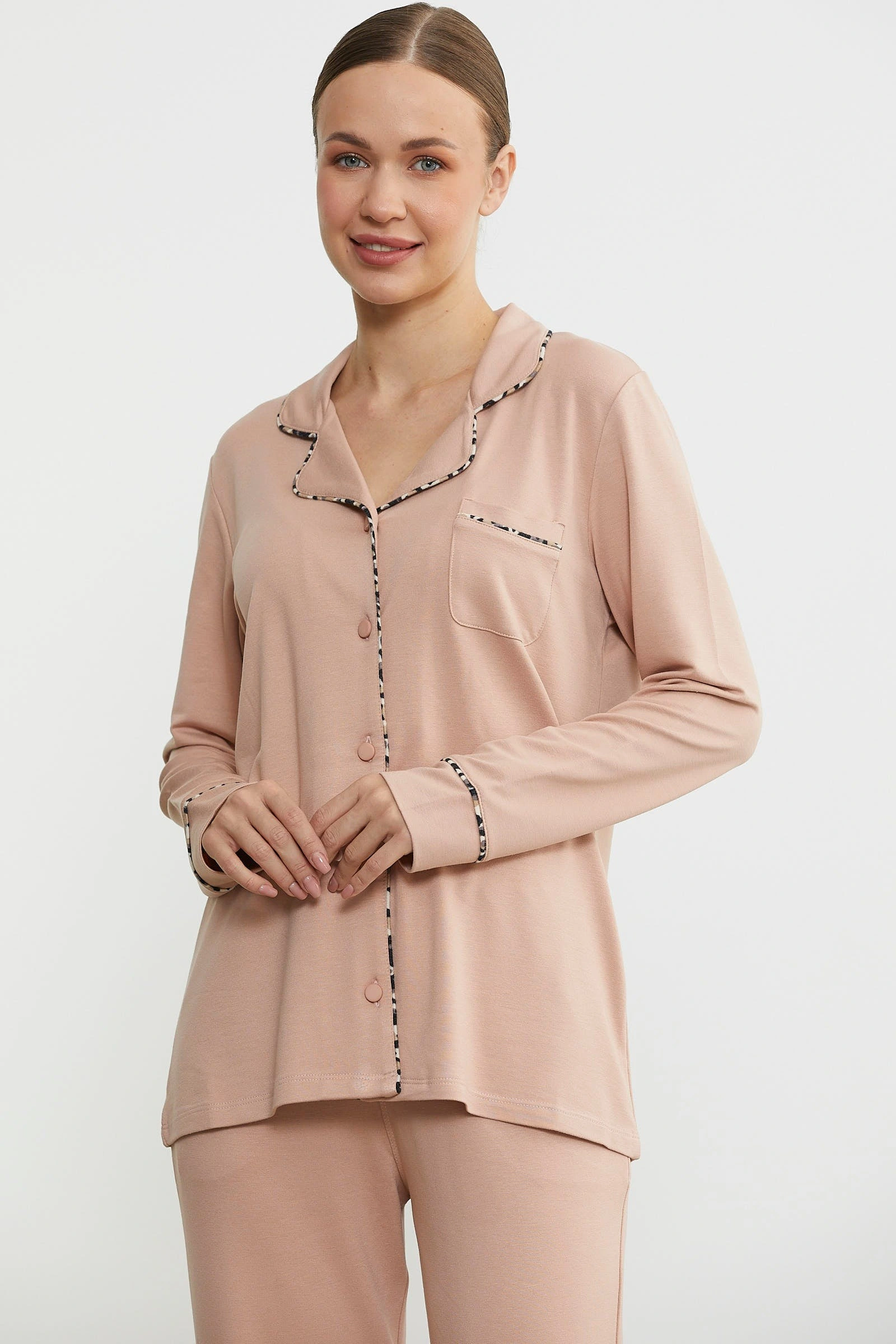 sementa-76444-duz-renk-gomlek-model-pijama-takim-57641683-sw1600sh2400 Sementa 76444 Düz Renk Gömlek Model Pijama Takım - Görsel 1