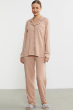 Sementa 76444 Düz Renk Gömlek Model Pijama Takım - Görsel 4