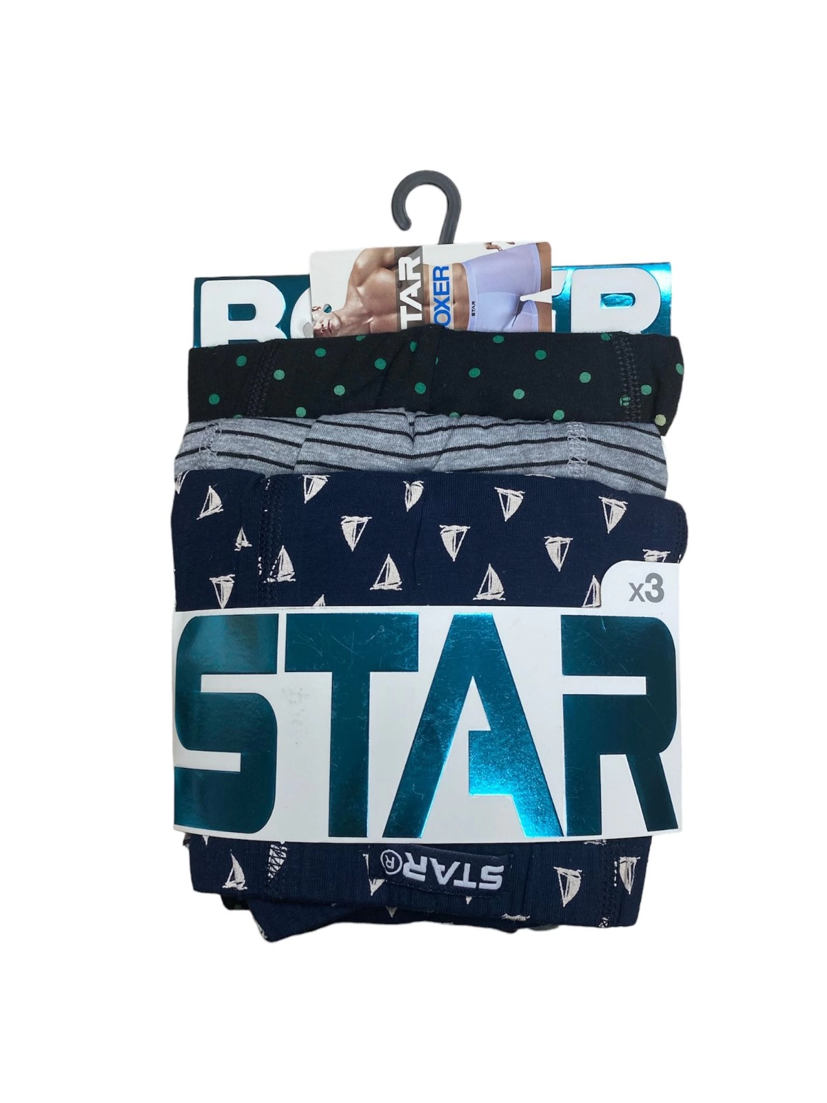 star-106-desenli-pamuklu-kemer-likrali-3-lu-boxer-31170571-sw1200sh1600 Star 106 Desenli Pamuklu Kemer Likralı 3'Lü Boxer - Görsel 1