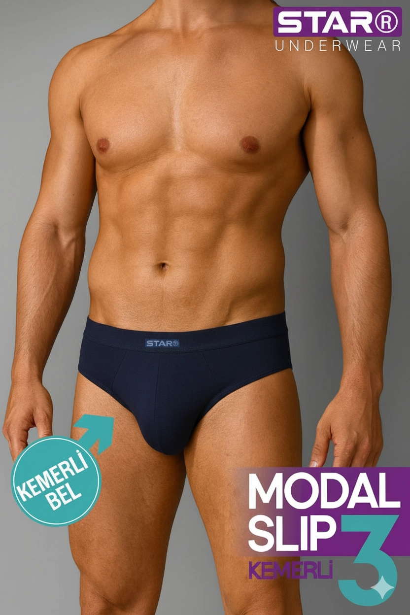 star-109-erkek-3-lu-modal-slip-89658456-sw832sh1248 Star 109 Erkek 3'lü Modal Slip - Görsel 1
