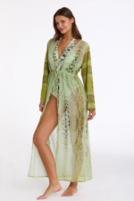 Argento 2106-3025 Kadın Önü Açık Uzun Kaftan - Görsel 2
