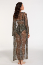 Argento 2106-3026 Kadın Önü Açık Uzun Kaftan - Görsel 3