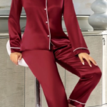 Freshness 2045 Saten Gömlek Yaka Patlı Pijama Takımı