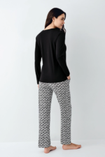 Pierre Cardin 9068-S Kadın Uzun Kol Pijama Takım - Görsel 4