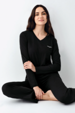 Pierre Cardin 9070-X Kadın Battal Uzun Kol Pijama Takım - Görsel 2