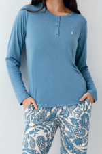 Pierre Cardin 9075-S Kadın Uzun Kol Pijama Takım - Görsel 3