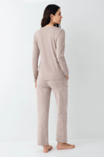 Pierre Cardin 9097-X Kadın Battal Uzun Kol Pijama Takım - Görsel 4