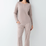 Pierre Cardin 9097-X Kadın Battal Uzun Kol Pijama Takım