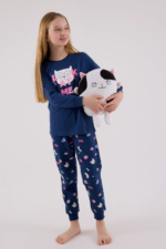 RolyPoly 3696-2 Kız Çocuk Uzun Kol Pijama Takım - Görsel 3
