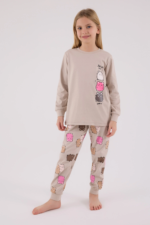 RolyPoly 3704-2 Kız Çocuk Uzun Kol Pijama Takım - Görsel 3
