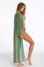 Argento 2106-3018 Kadın Önü Açık Uzun Kaftan - Görsel 3