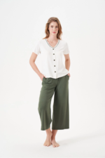 PJS 29022 Kadın Düğmeli Pijama Takım - Görsel 4