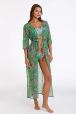 Argento 2106-3014 Kadın Önü Açık Uzun Kaftan - Görsel 2