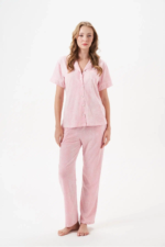 PJS 29033 Kadın Düğmeli Pijama Takım - Görsel 2