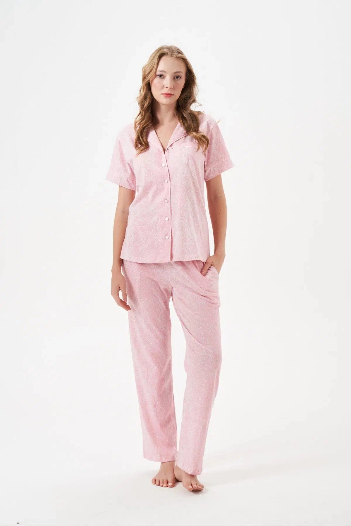 pjs-29033-kadin-dugmeli-pijama-takim-69747030-sw1200sh1800 PJS 29033 Kadın Düğmeli Pijama Takım - Görsel 1