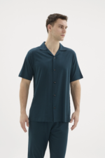 Kocabey KKT-26150 Apaj Yaka Boydan Düğmeli Pijama Takımı