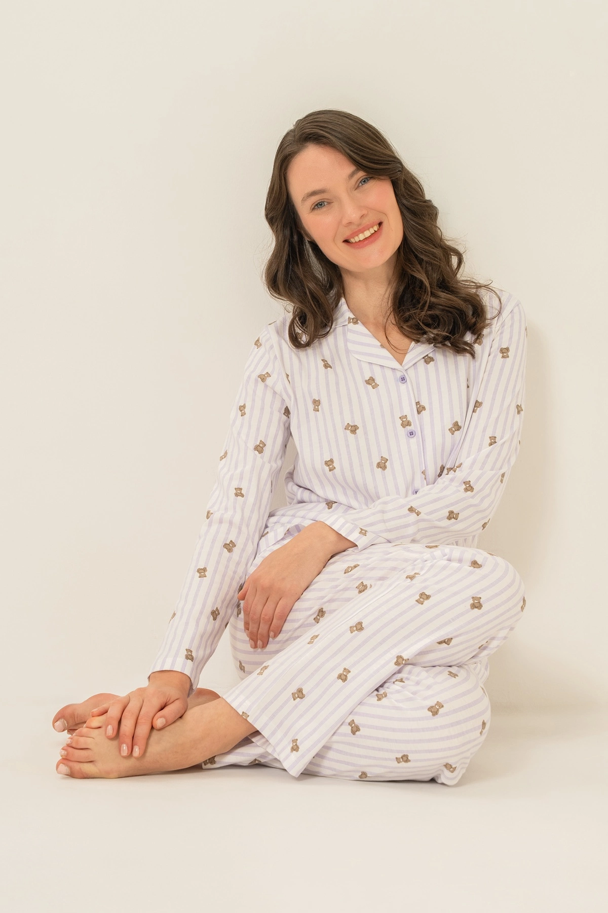 rolypoly-rp3913-s-kadin-gomlek-pijama-takim-22262760-sw1200sh1800 Rolypoly Rp3913-S Kadın Gömlek Pijama Takım - Görsel 1