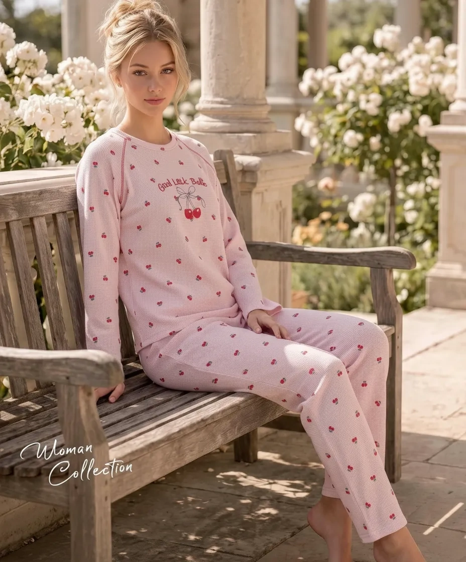 boyraz-vf-02906-kadin-waffle-kumas-pijama-takimi Boyraz VF-02906 Kadın Waffle Kumaş Pijama Takımı - Görsel 1