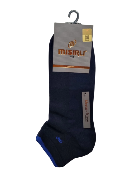 Lacivert erkek modal patik çorap askılı ve etiketli ön görünüm