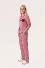Pjs 30144 Kadın Çizgili Uzun Kol Pijama Takımı - Görsel 2