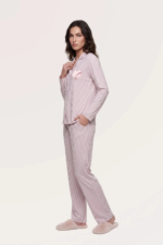 Pjs 30145 Kadın Uzun Kol Çizgili Pijama Takımı - Görsel 3