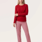 Pjs 30148 Kadın Uzun Kol Kalpli Pijama Takımı