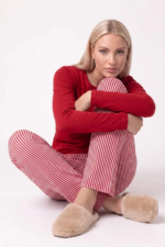 Pjs 30148 Kadın Uzun Kol Kalpli Pijama Takımı - Görsel 3