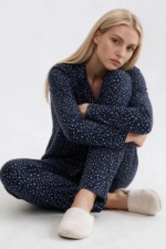 Pjs 30182 Kadın Uzun Kol Önden Düğmeli Pijama Takımı - Görsel 2