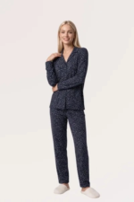 Pjs 30182 Kadın Uzun Kol Önden Düğmeli Pijama Takımı - Görsel 3