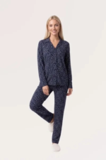 Pjs 30182 Kadın Uzun Kol Önden Düğmeli Pijama Takımı - Görsel 4